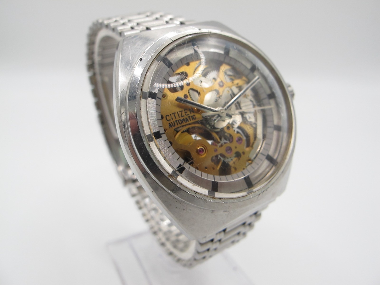 [EXC+] Citizen GN-1-S 4-760077KA Skeleton Automatic 25 Jewels Mens Watch Japan
