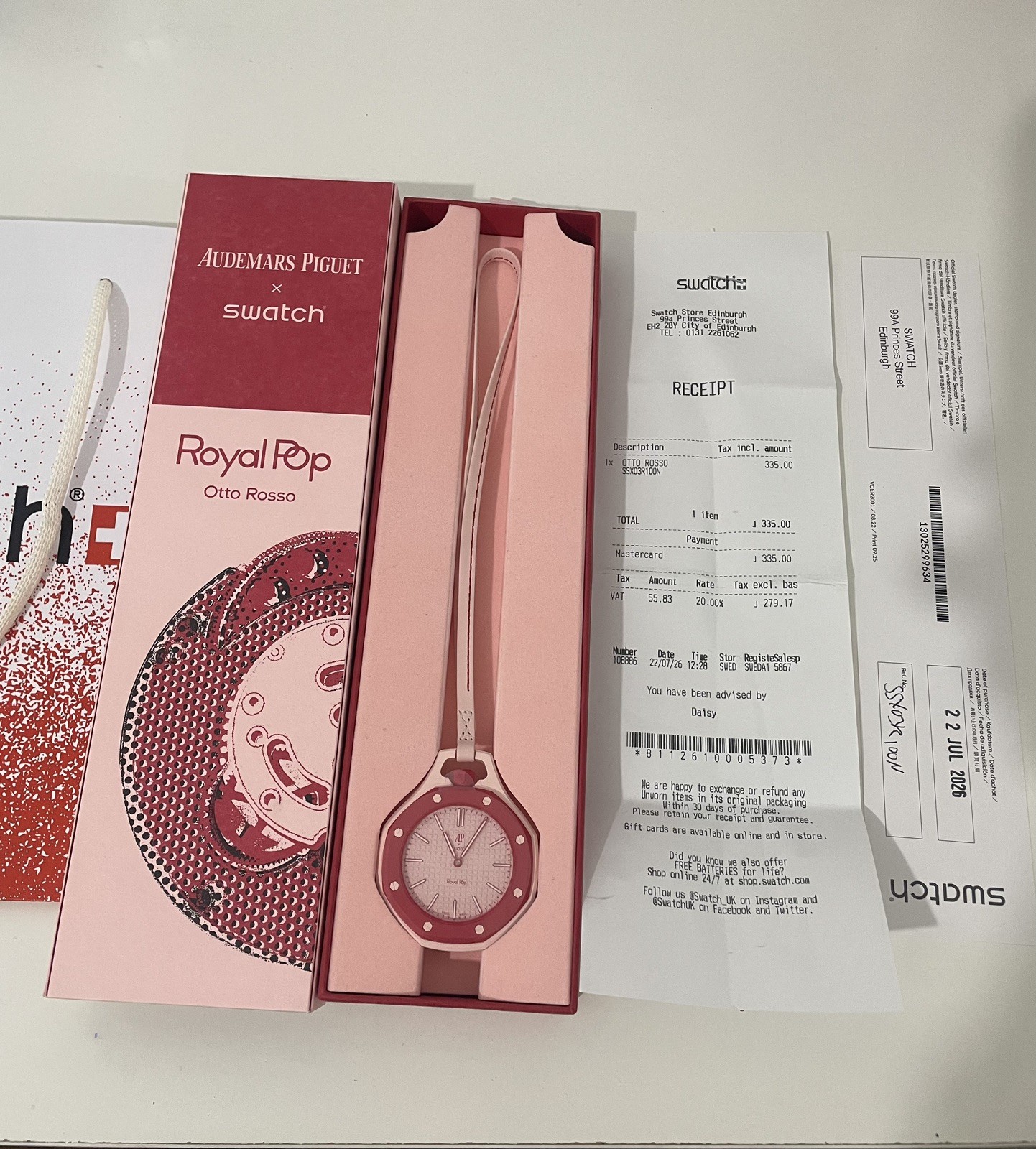 AP X SWATCH | OTTO ROSSO | BRAND NEW & SEALED | BAG, BOX AND RECEIPT| 🚚💨✅