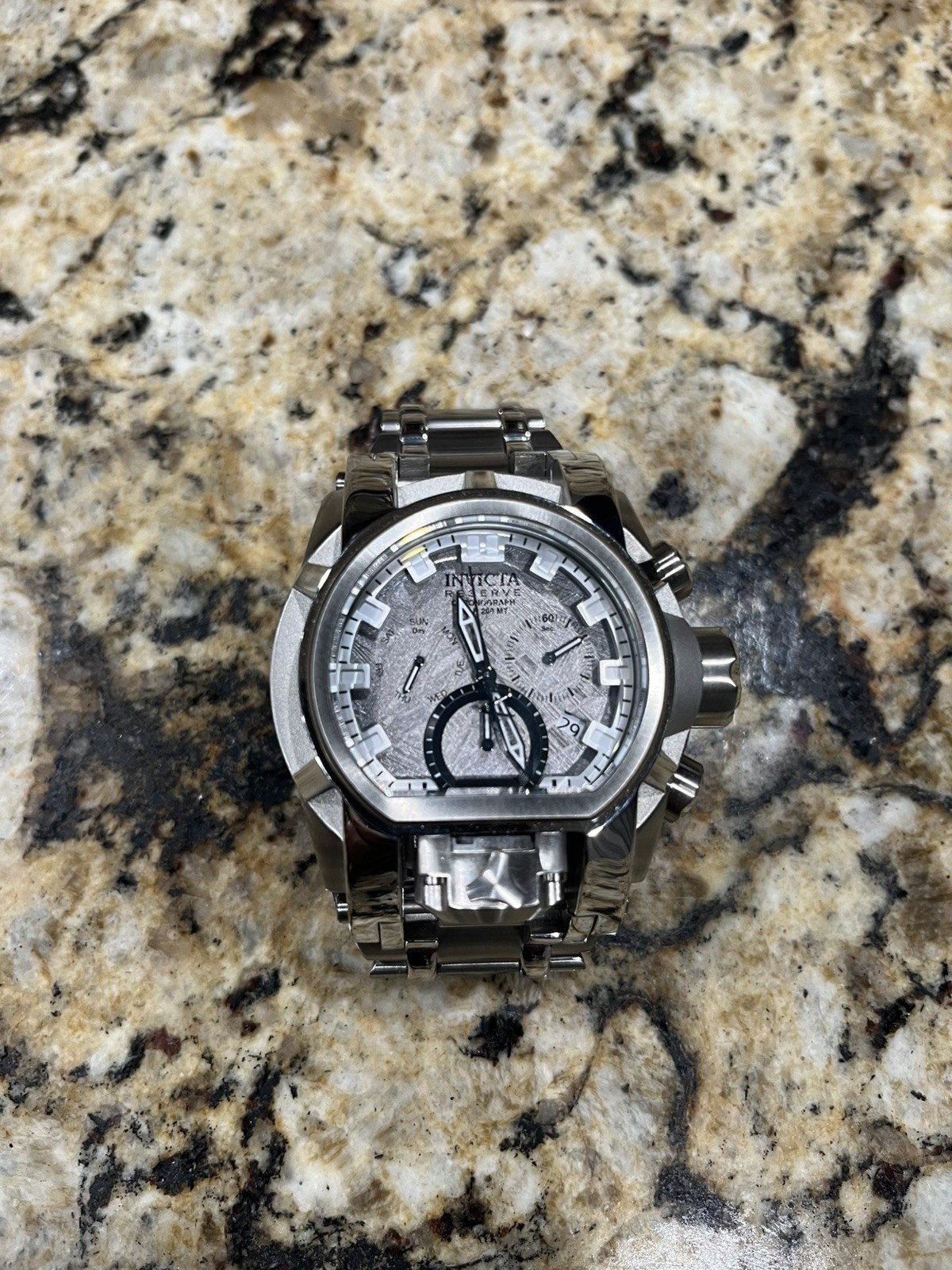 Invicta Reserve 52mm Bolt Zeus Magnum Swiss Z60/515 Dual Quartz Meteorite #28408