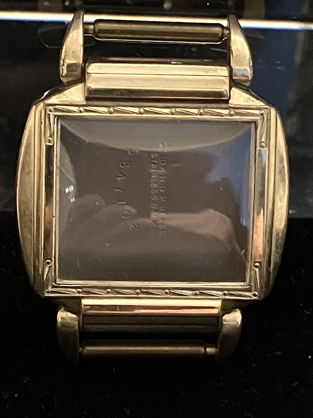 VINTAGE STAR WATCH CO. SQUARE CASE, LUGS, CRYSTAL & BACKING NOS-37MM, 10K RGP