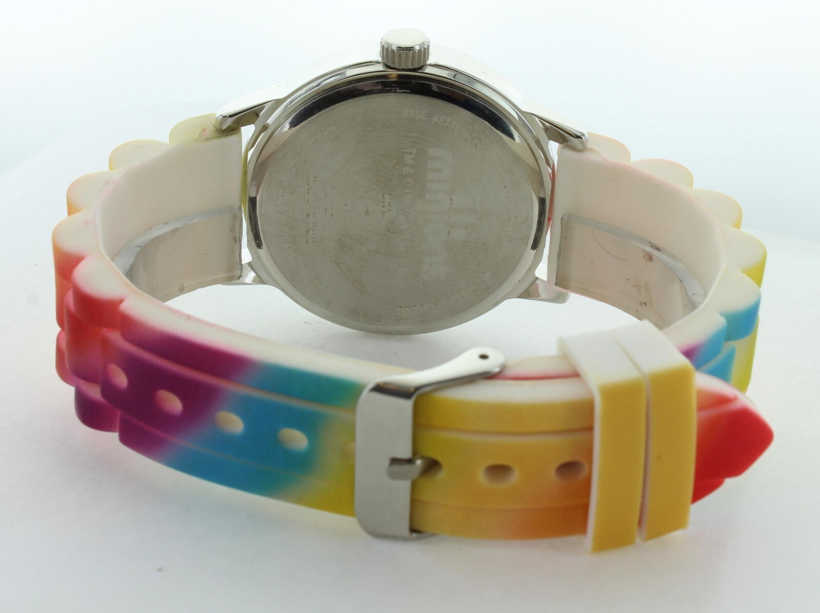 Minions Watch Universal Studios Multicolor Silicone Band Round 40 mm White Dial