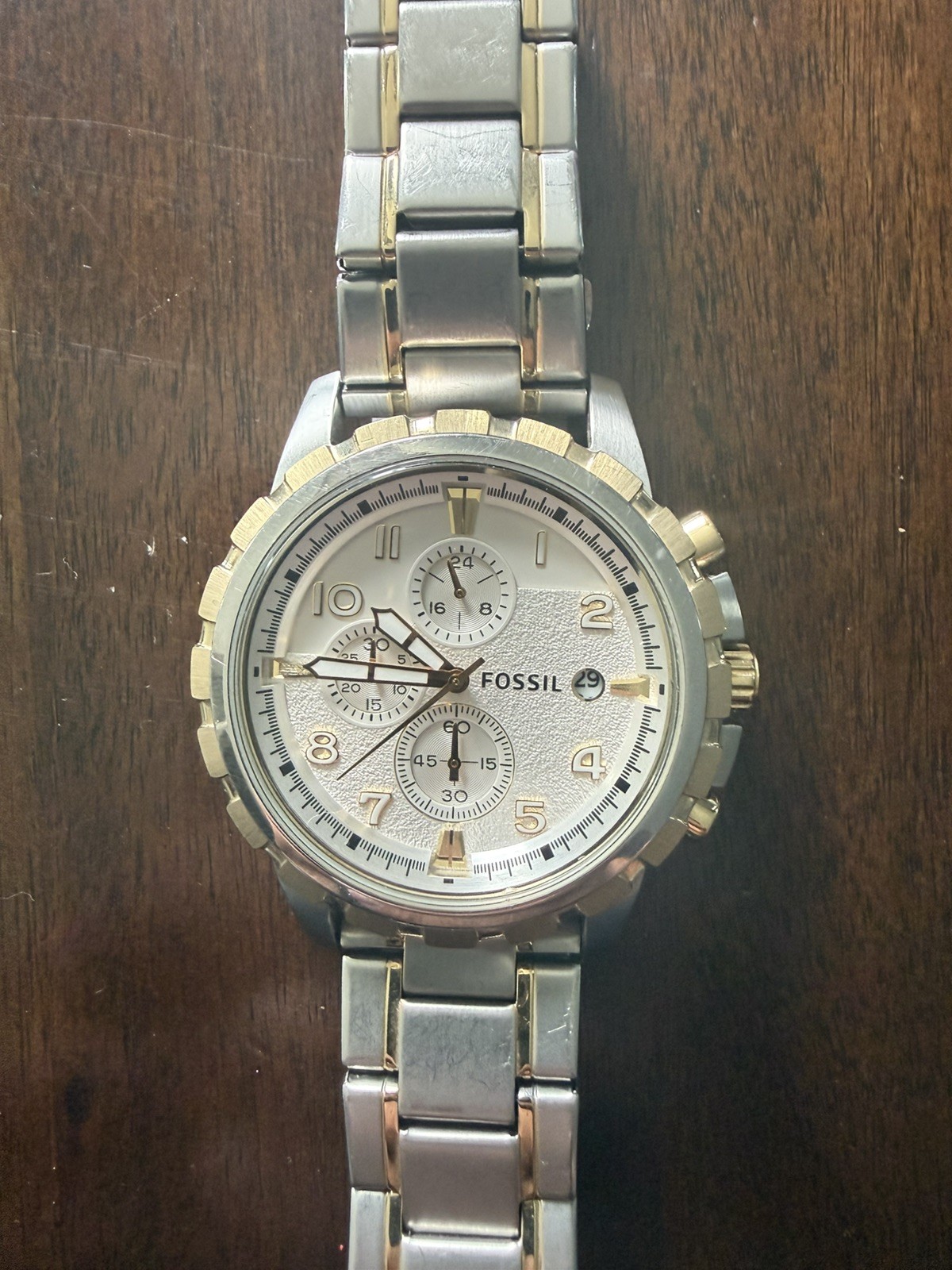 Fossil Men’s Dean 45mm Quartz Chronograph Watch FS4867IE NEEDS WORK!