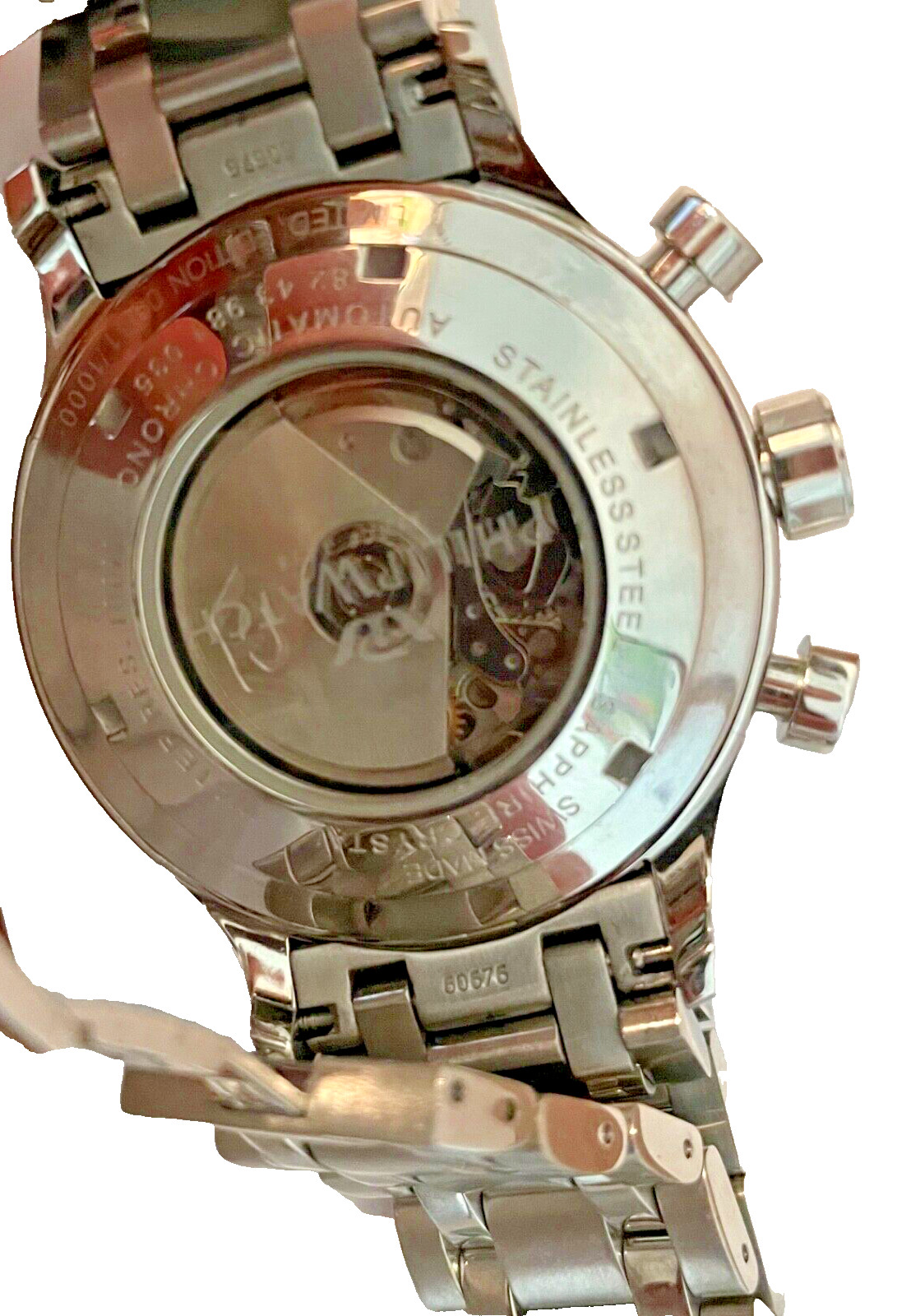 Philip Valjoux 7750 Automatic Chronograph Men’s Watch 44mm Original SS Bracelet