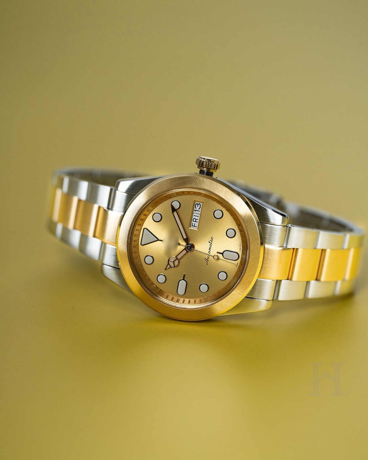 Premium Custom Built Yellow Gold Mens NH36 Sports Watch with Bracelet