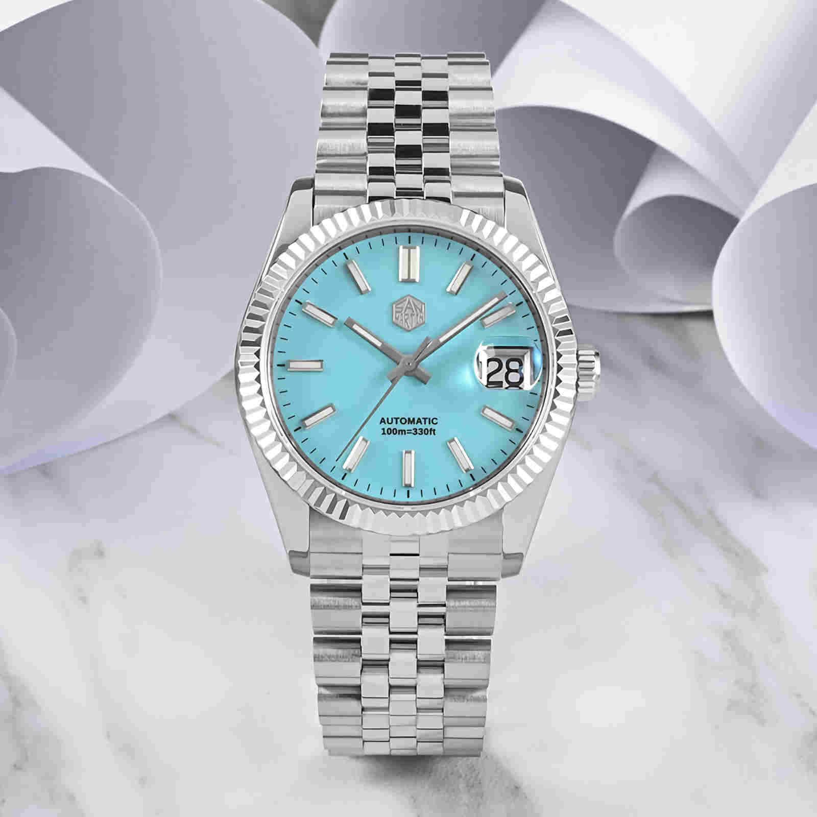 SAN MARTIN SN058-G-X Classic Automatic Stainless Steel 36.5mm 10ATM Dress Watch