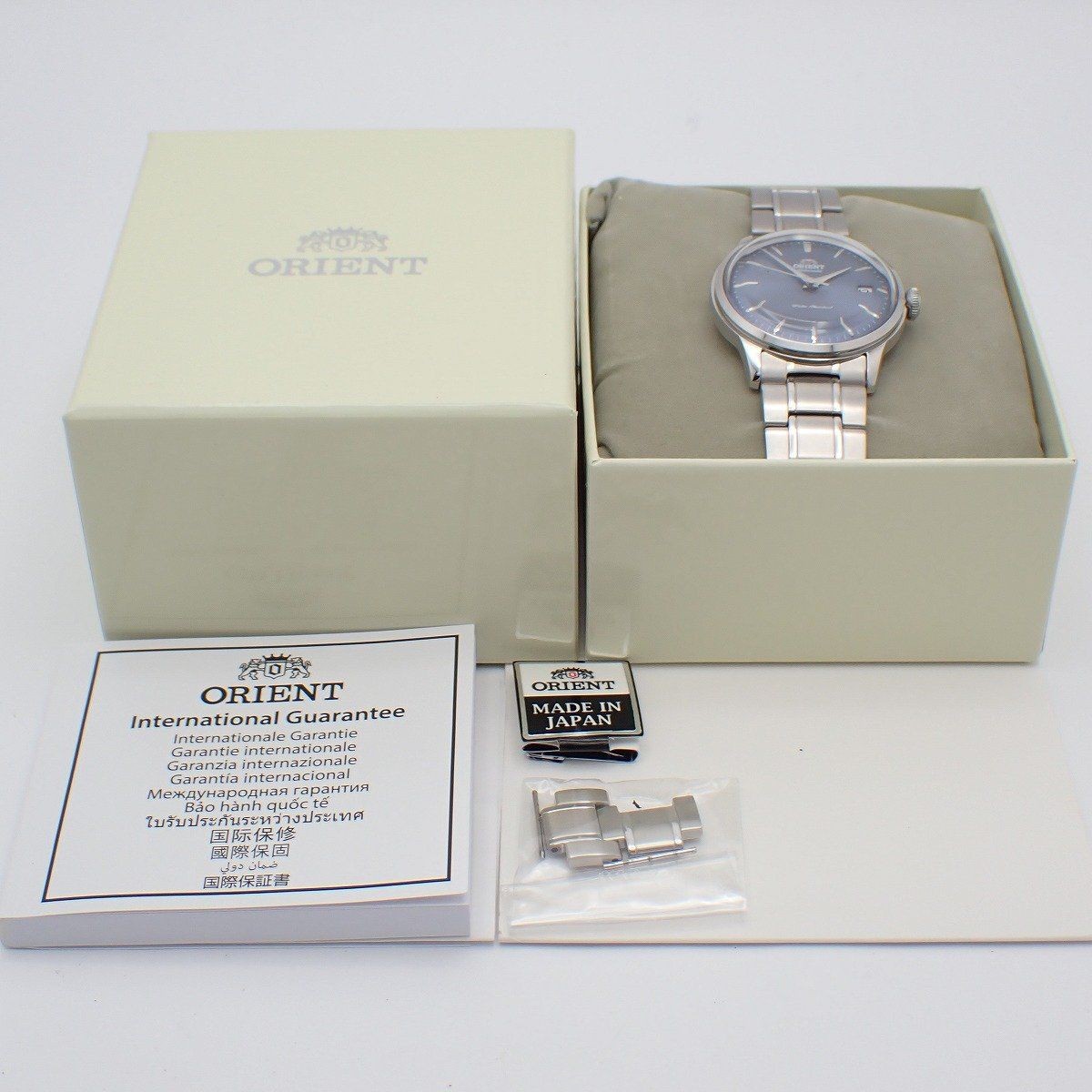 Orient Bambino 38 Automatic Mens Watch Blue Dial SS Band RN-AC0M10L