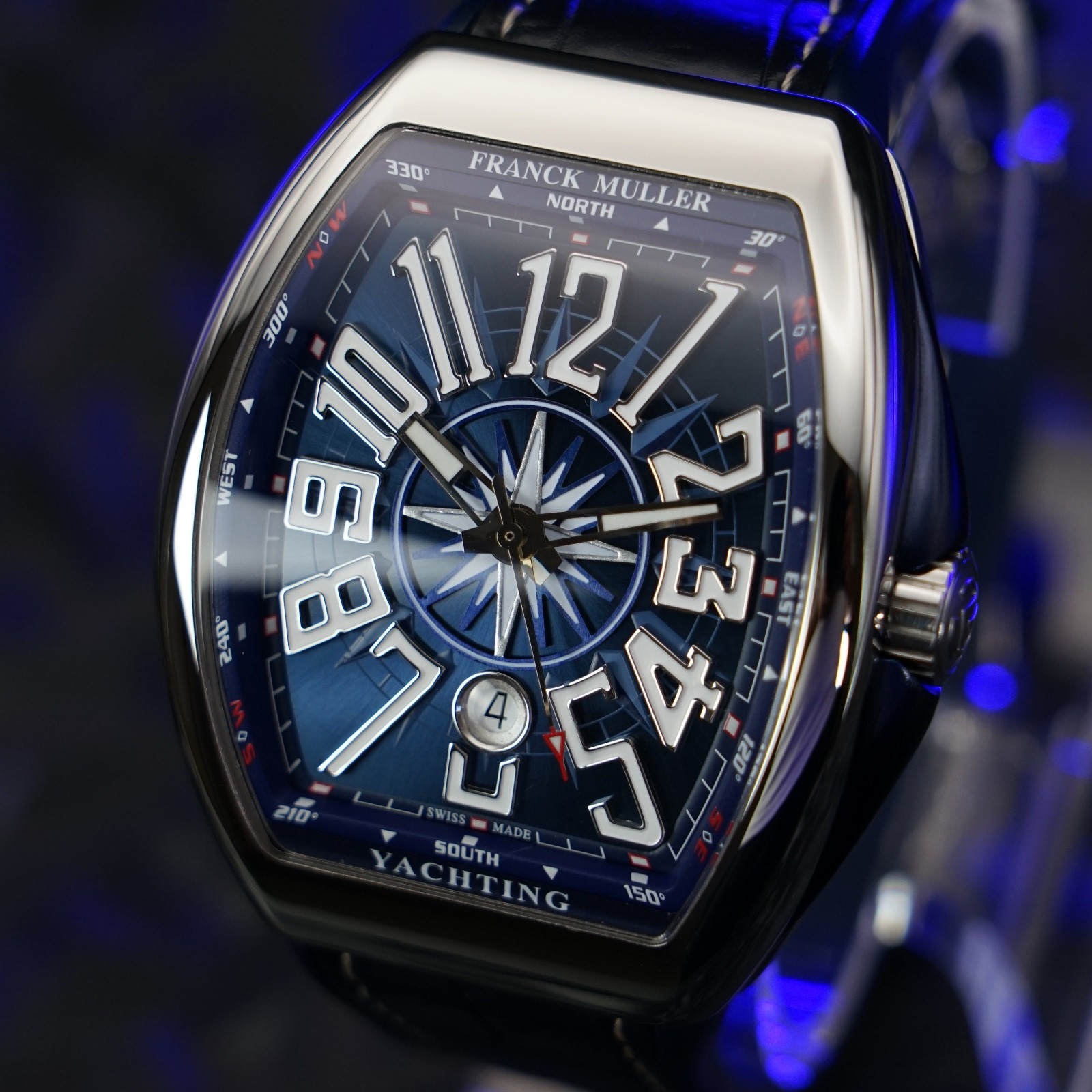 Franck Muller Vanguard Yachting Blue Stainless Steel 45mm V45SCDT – Full Set