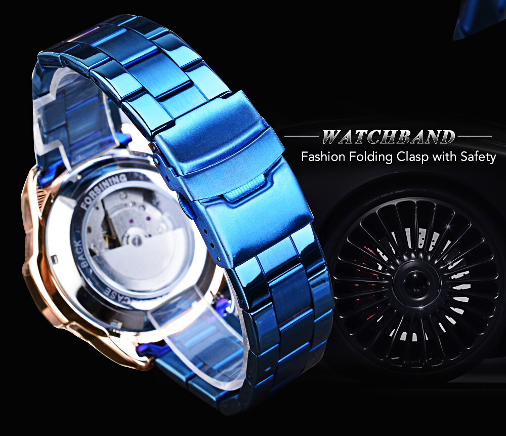 FORSINING Luxury Men Steel Waterproof Automatic Self-Wind Mechanical Wrist Watch