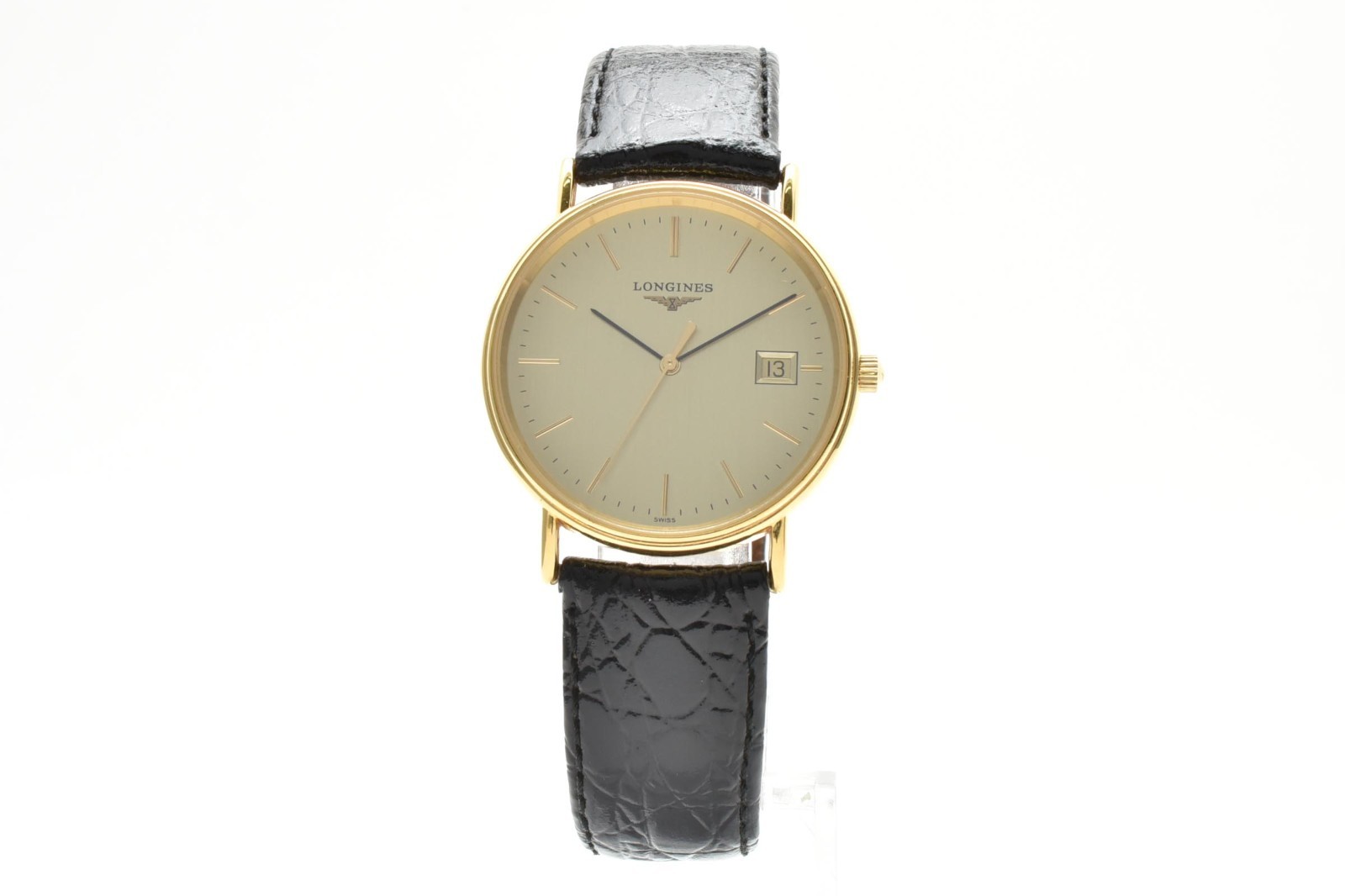 LONGINES L4.720.2 Grand Classic Quartz Men’s Watch 33mm Gold Dial Date Vintage