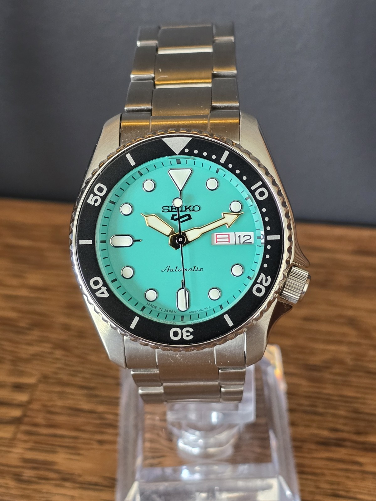 Seiko 5 Sports JDM SBSA229 Stainless Steel Turquoise/Mint Dial 38mm – US Seller