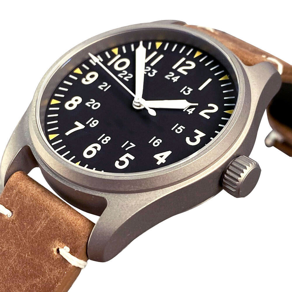 Titanium 39mm Tandorio NH35 20ATM Diver Sapphire Glass Black Automatic Men Watch