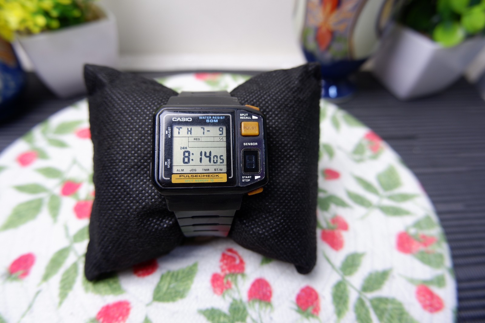 RARE 1987 Casio JP-100W Pulsecheck Vintage Digital Watch Mod 509
