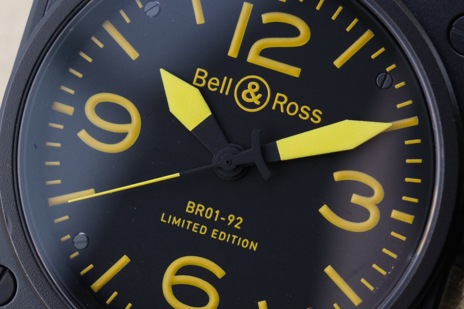Bell & Ross Aviation BR01-92-S Black & Yellow Dial 46mm Limited Ed Camo Band