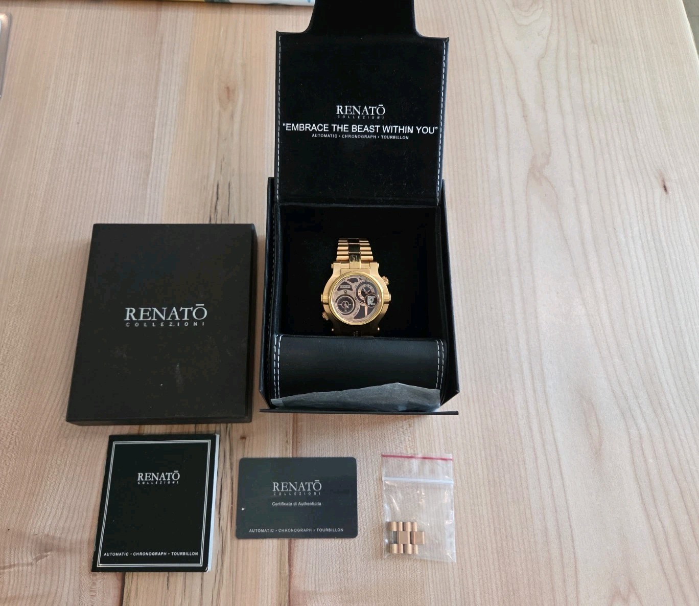 Renato Generation 8 Beast Dual Time Rose Gold PVD 45mm Watch (New Batteries)