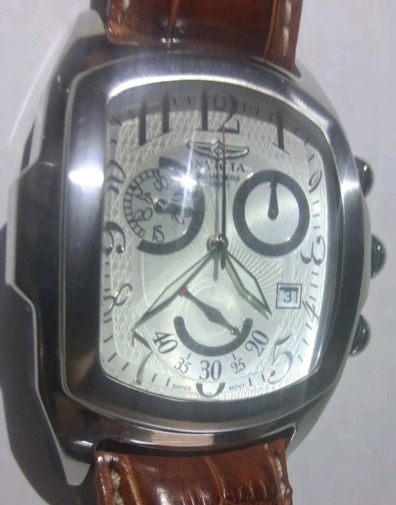 Invicta, Lupah-Dragon, Silver Dial, 46.5 mm, Swiss/Mv’t Ref 2238, Alligator Band