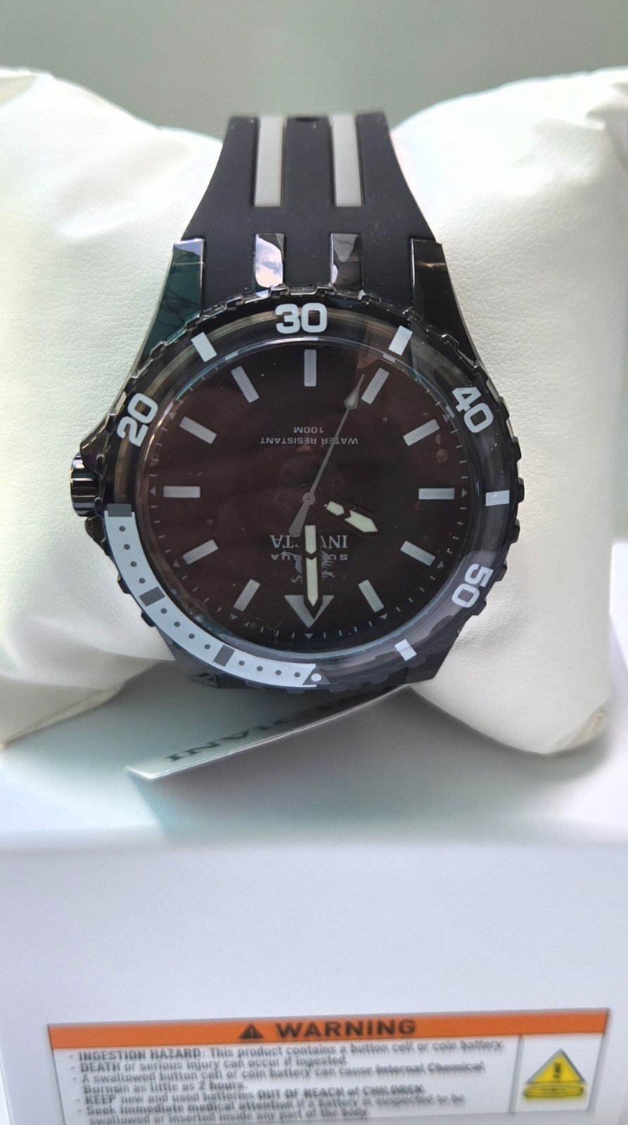 Invicta Men’s Watch Subaqua Quartz Black and Grey Silicone Rubber Strap 69447