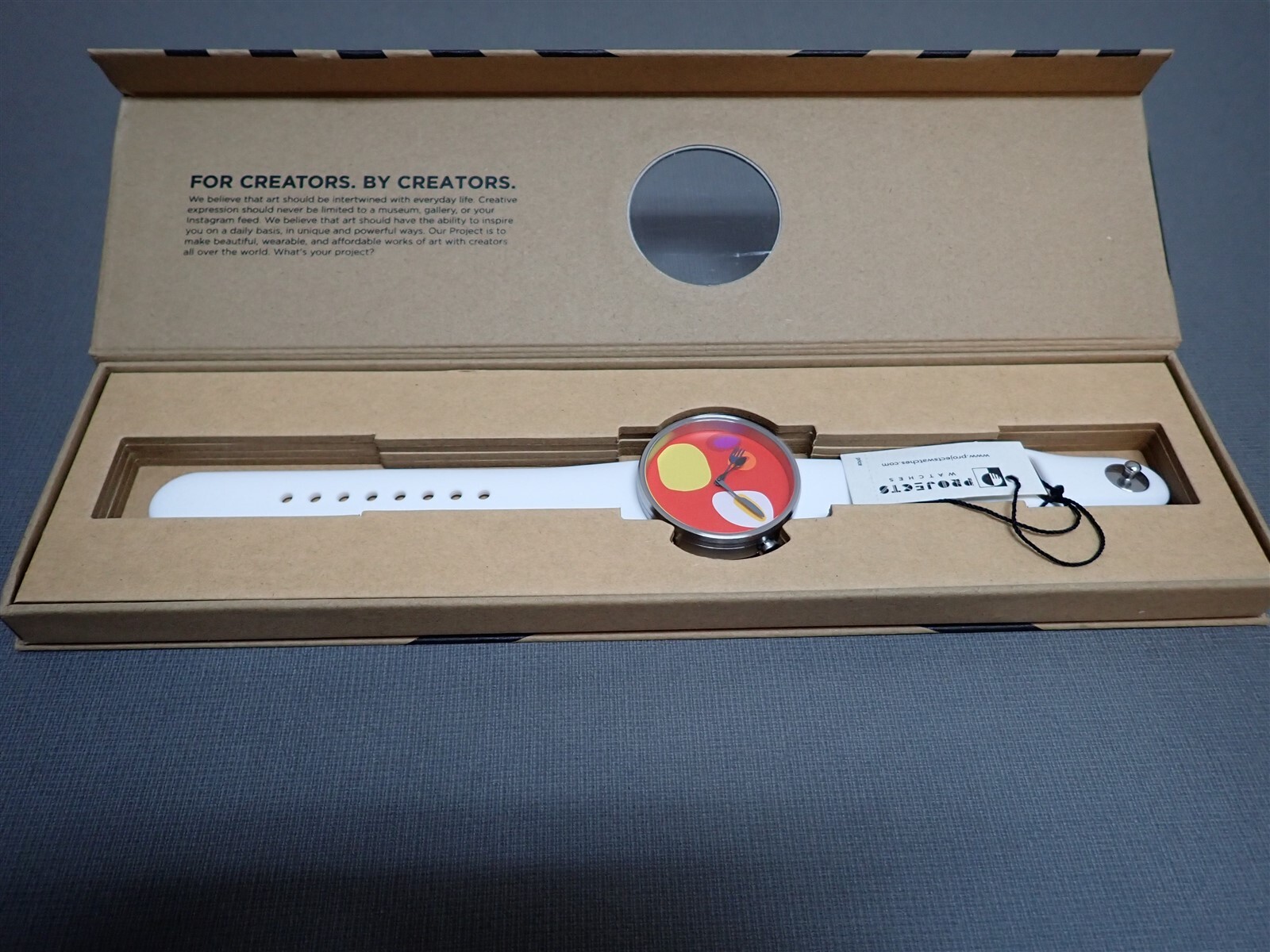 NEW Projects Watches PJT-7590 Breakfast 40mm White Silicone Band Watch