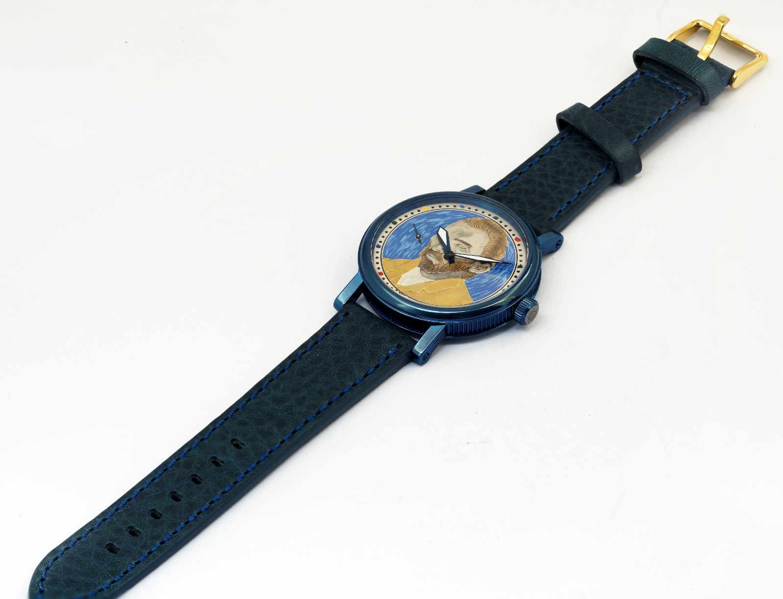 1920s IWC Schaffhausen Marriage Watch Unique Van Gogh Dial Skeleton wristwatch