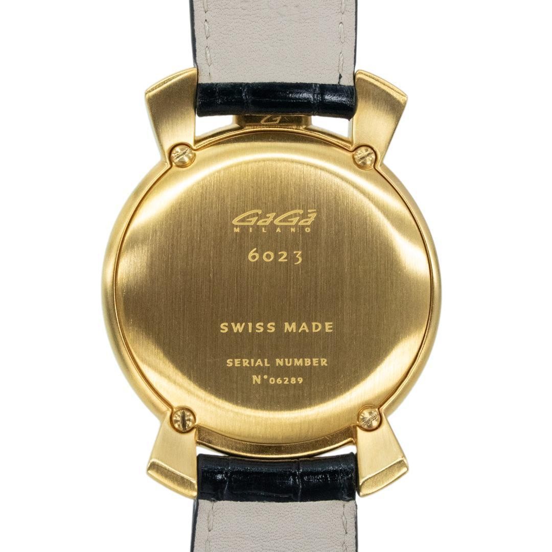 Gaga Milano Manuale 35mm Quartz Ladies Black Gold Watch Japan 072931