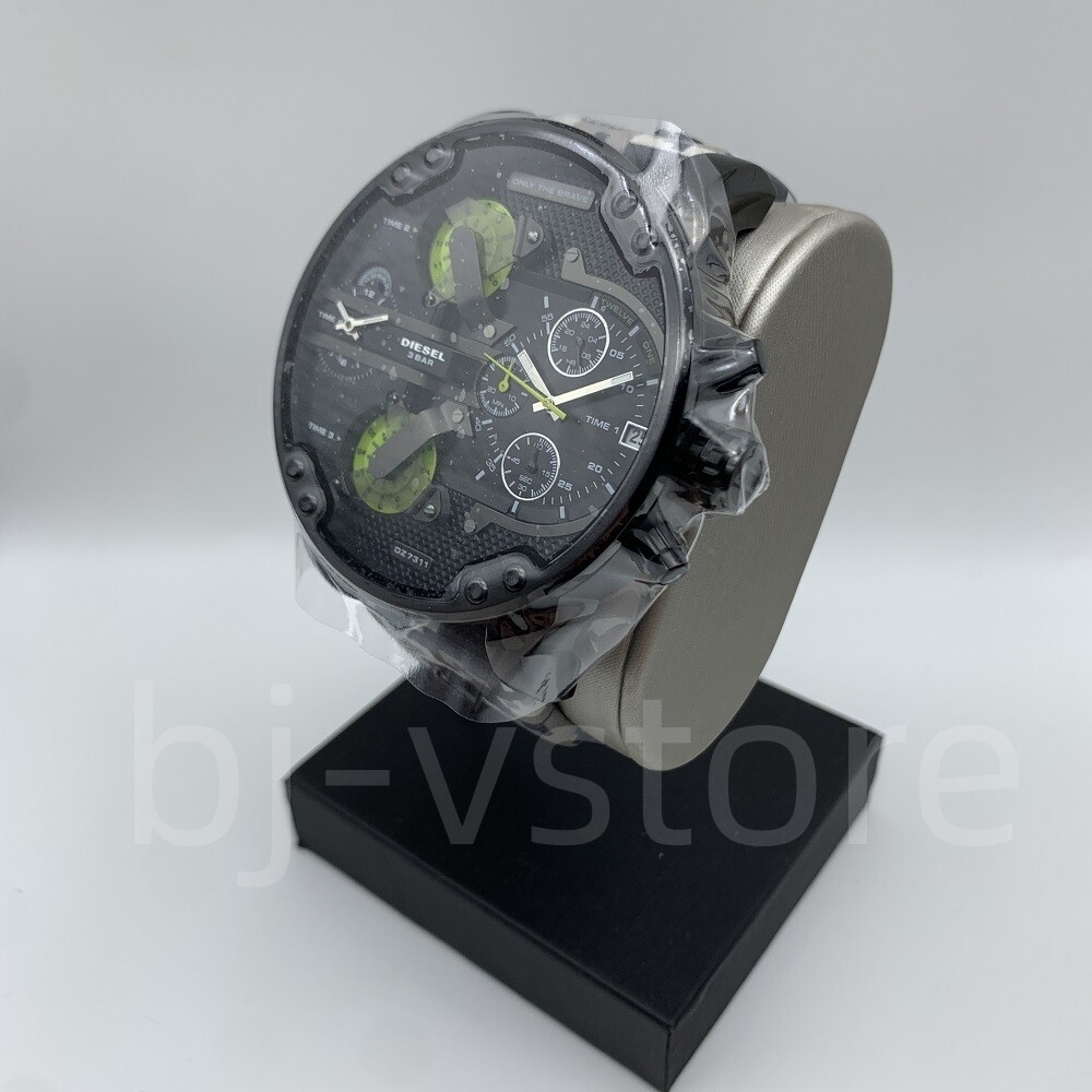 Diesel DZ7311 Mr Daddy Chronograph Black Dial Multicolor Leather Band Mens Watch