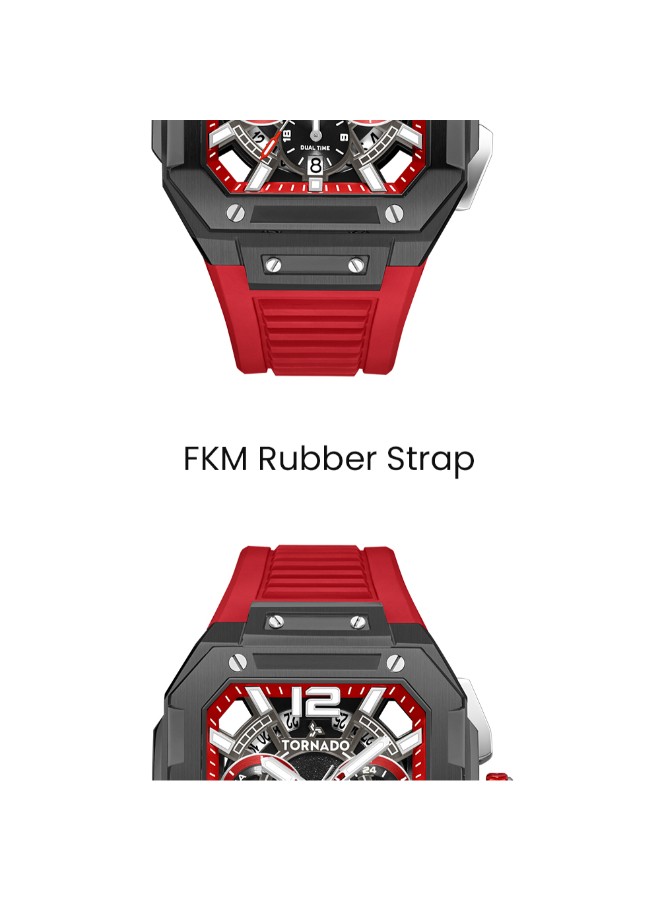 Tornado Xenith Curve Men’s Multi Function Watch | Red Dial, 44mm, 100 m (10 ATM)