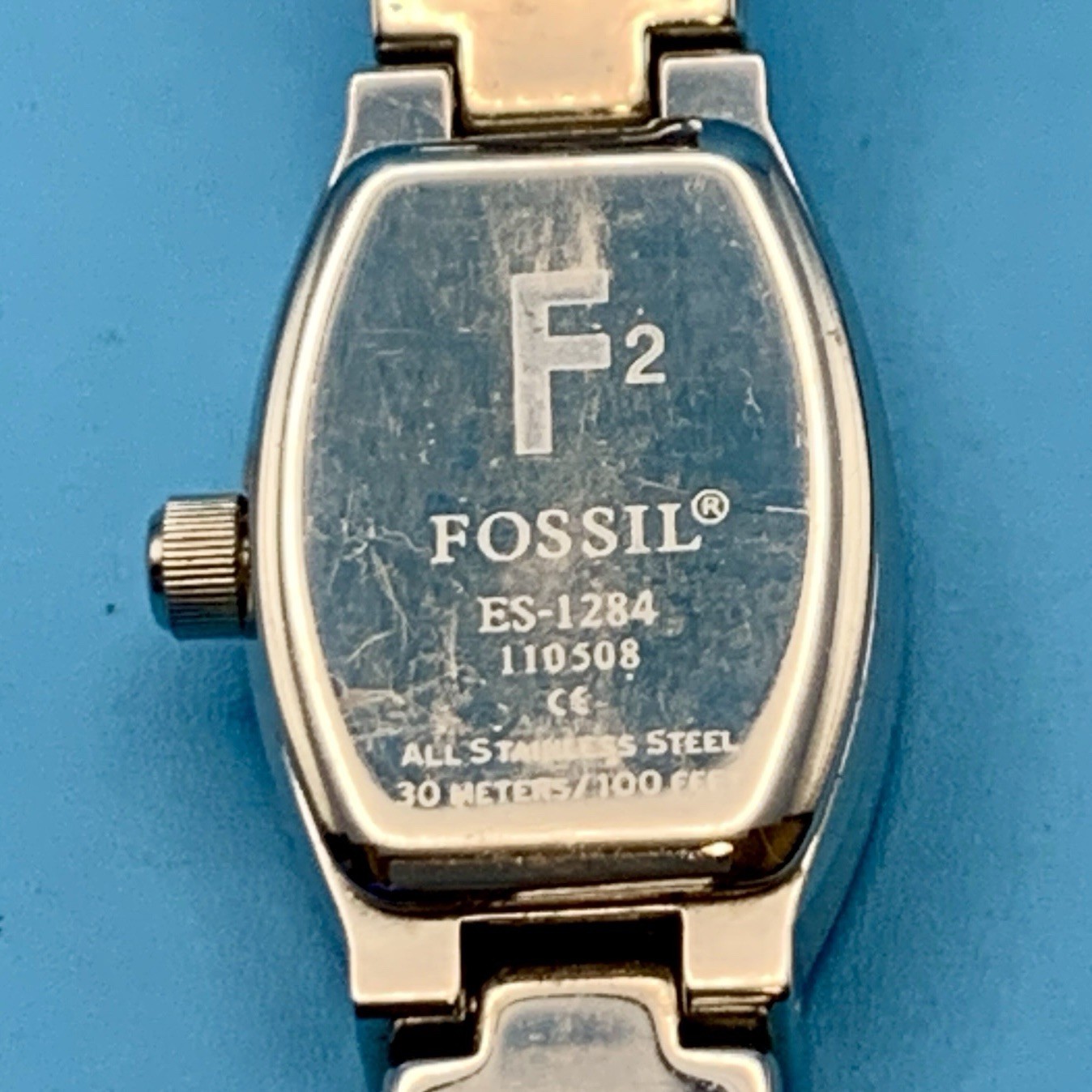 FOSSIL F2 ES-1284 Women’s Vintage Wristwatch Crystals St Steel Works New Battery