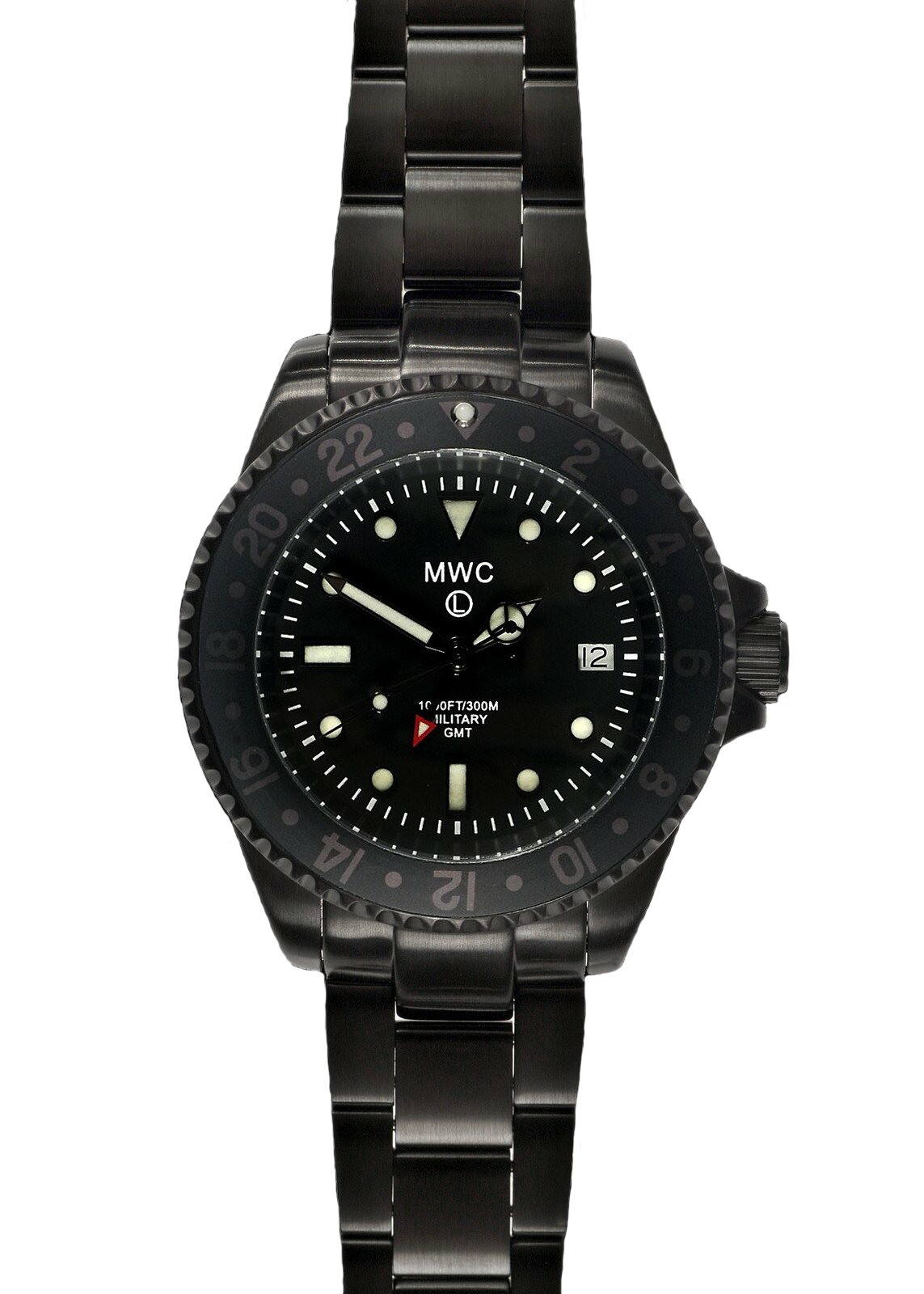 MWC GMT 300m | PVD Quartz Military Watch | Screw Down Crown & Case Back | Date