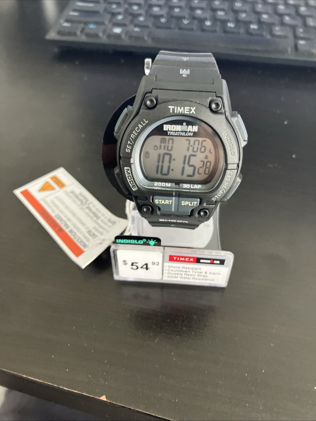 New Timex T5K196, Men’s Ironman Triathlon 30-Lap Resin Watch Shock Indiglo Alarm