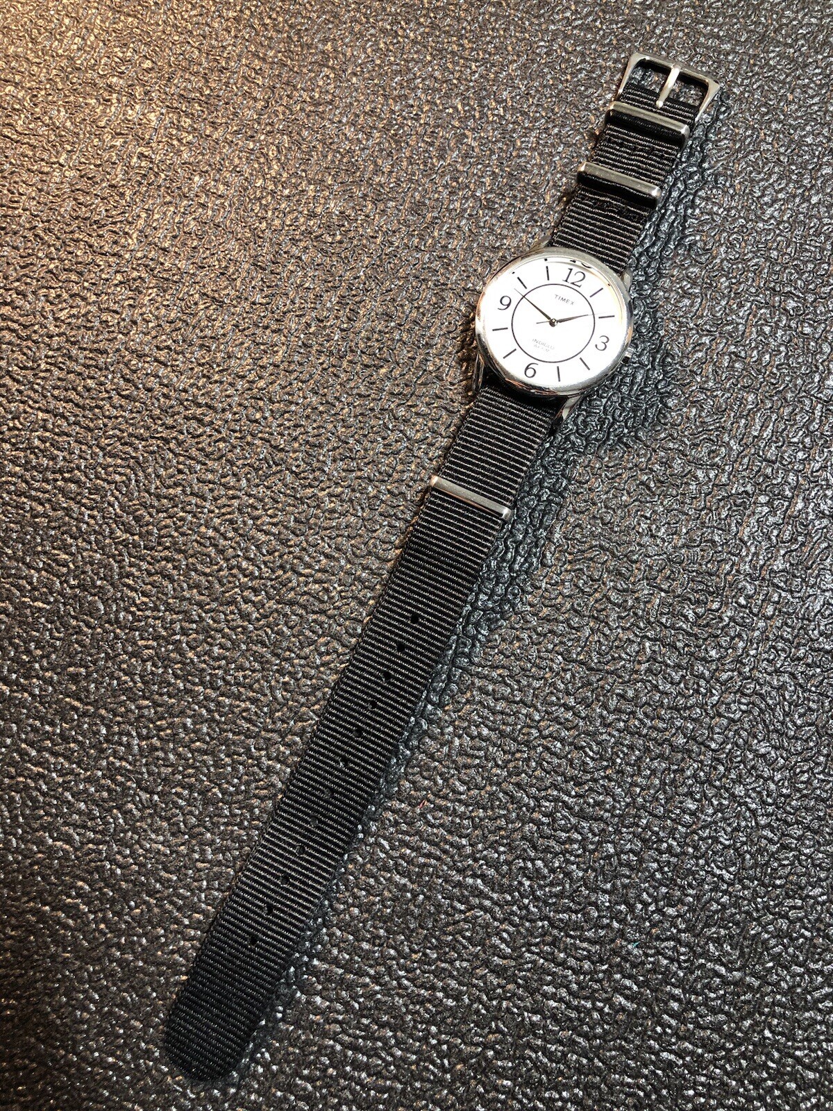 Timex Indiglo WR30M 35mm Silver Tone Watch New Battery & One Piece Strap