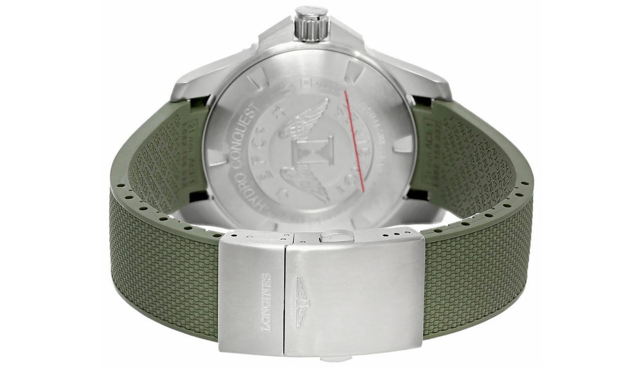 Longines HydroConquest 41mm Auto Green Rubber Strap Men’s Watch L3.781.4.06.9