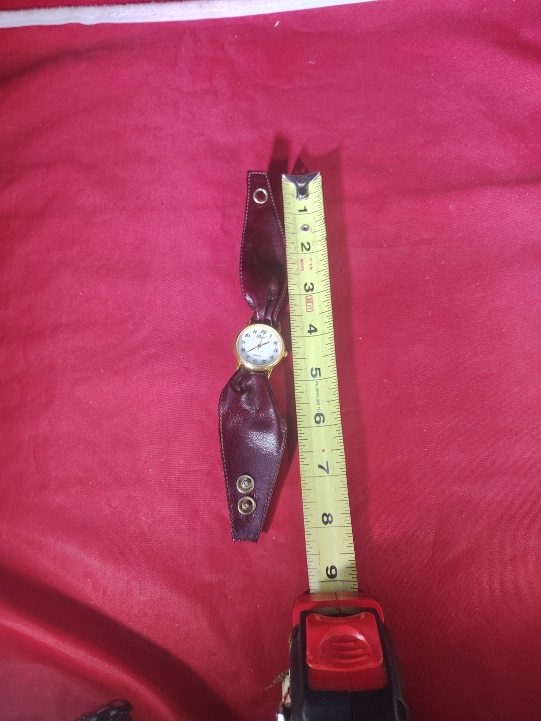 Vintage Pearl Swiss Movement Women’s Wrist Watch With Snap Leather Band