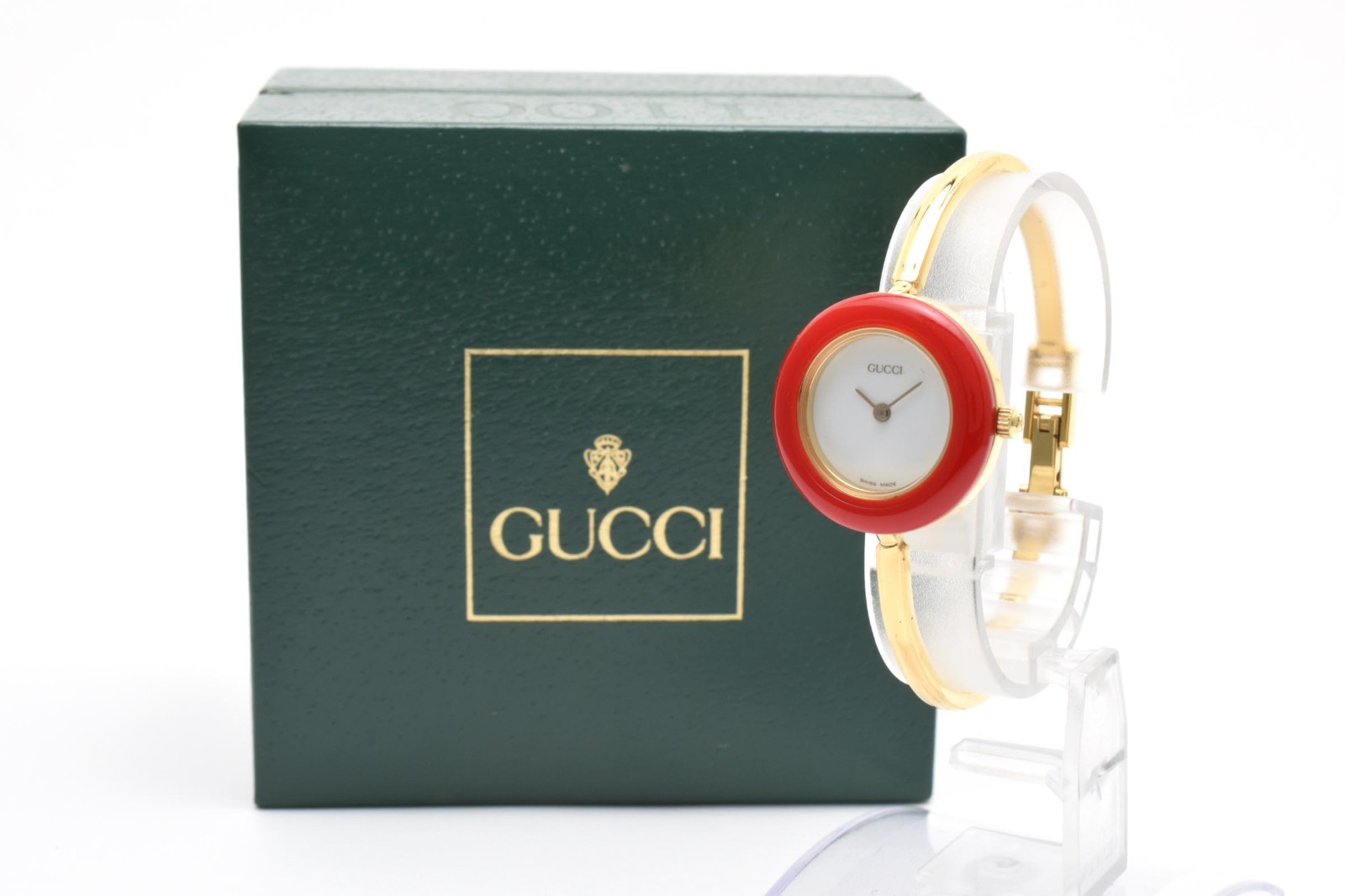 *NEAR MINT w/Case* GUCCI Change Bezel 12 Colors 11/12.2 Quartz Gold 26mm Women’s