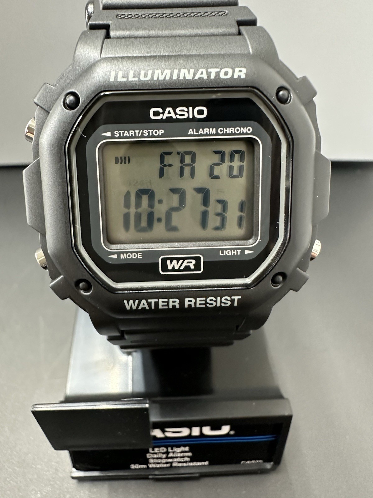 Casio F108WH-1A Illuminator, Black Resin Band, 7 Year Battery, Men’s Watch