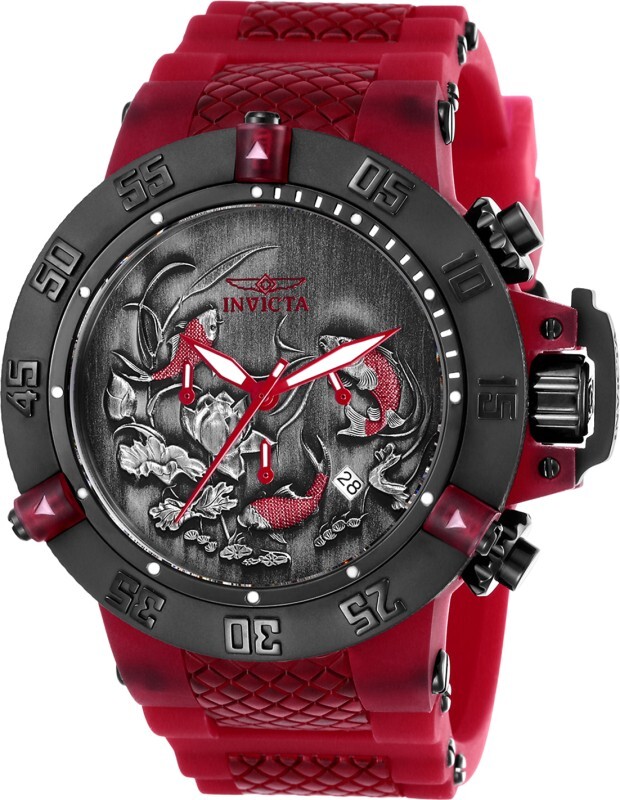 Invicta Subaqua Koi Fish Exclusive Black/Burgundy Men’s Watch 26564