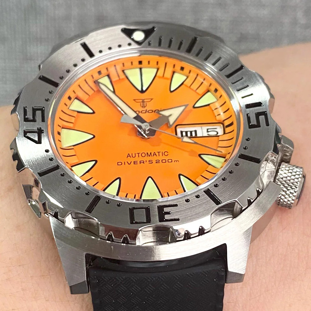 42mm Tandorio Monster NH36A Automatic Diving Men’s Watches Sapphire Glass 20ATM