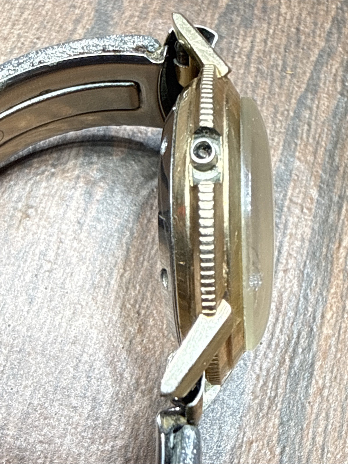 Vintage Wittnauer Automatic Mens Watch 10K Gold Filled Bezel Stainless