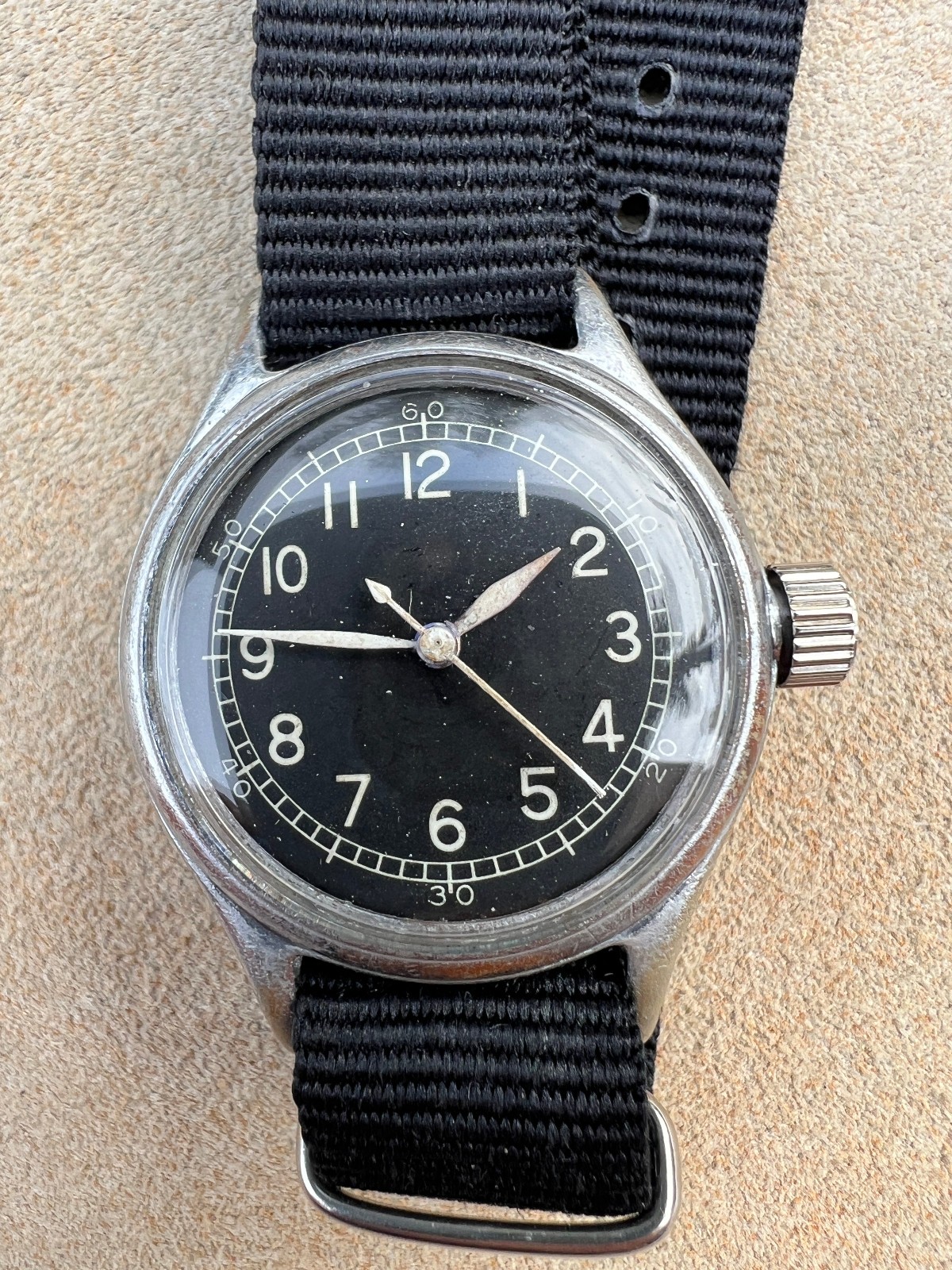 Vintage Bulova A-11 military watch WW2 10AKCH gilt black Hacks Serviced Works