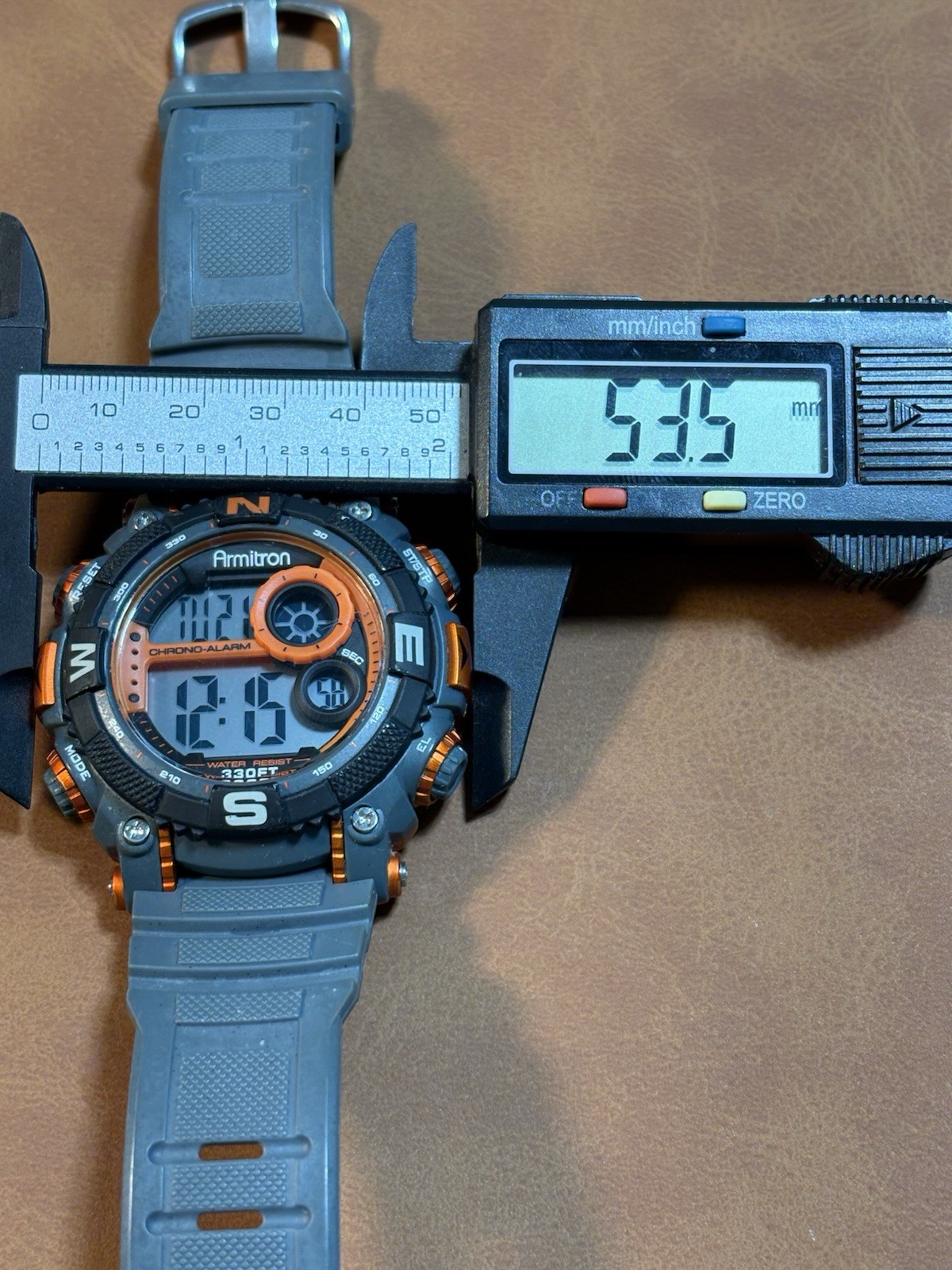 ARMITRON Digital 40/8284 Men’s Watch Orange & Gray WR100M,Chrono,Alarm,Runs