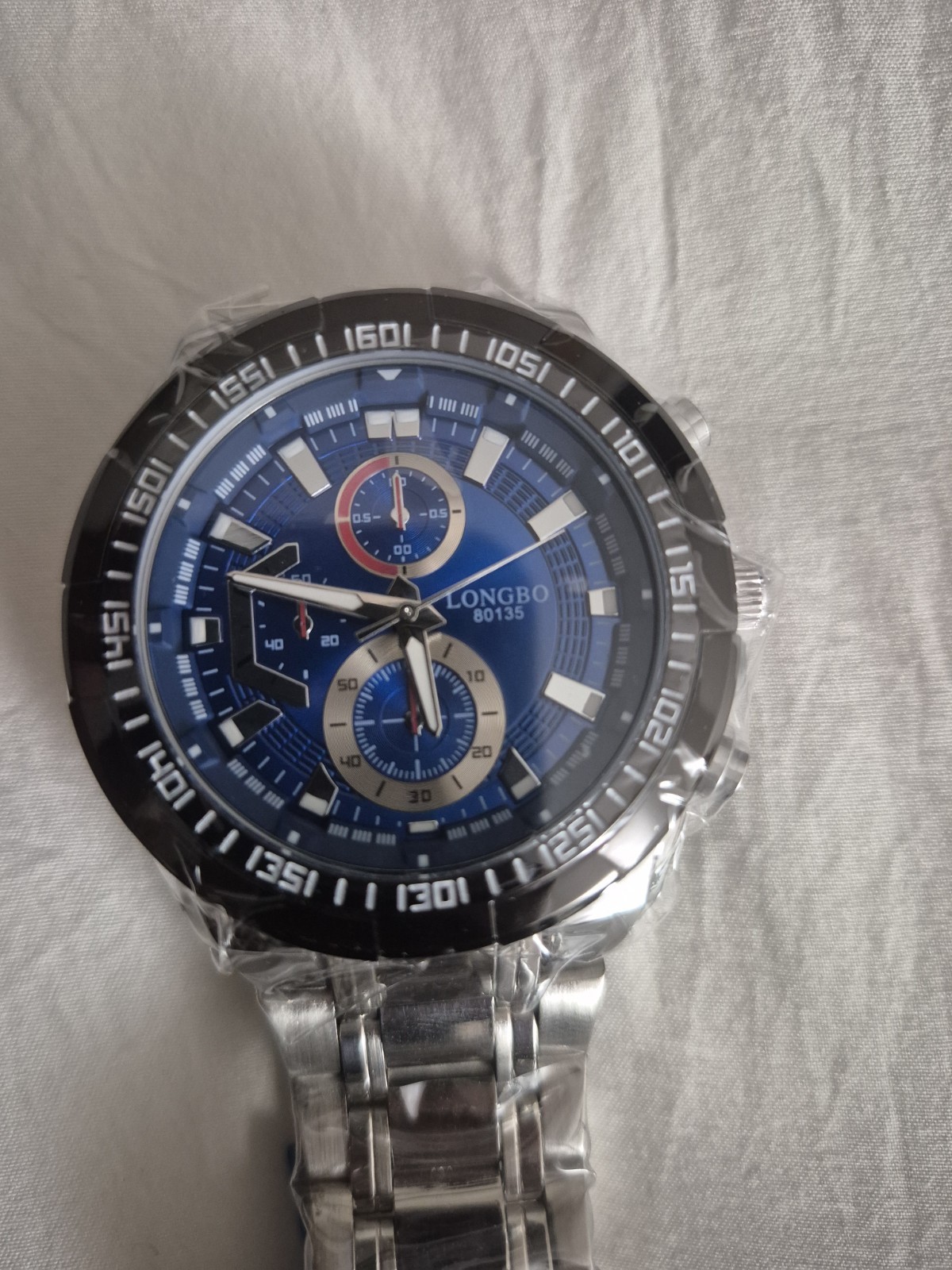 LONGBO Blue Business Casual Stainless Steel Decorative Sub dials Big Blue Watch