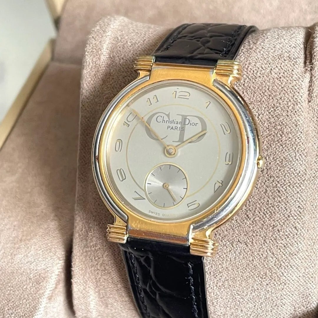 Christian Dior Quartz Boys Vintage Watch Logo Dial Small Second Unisex Japan