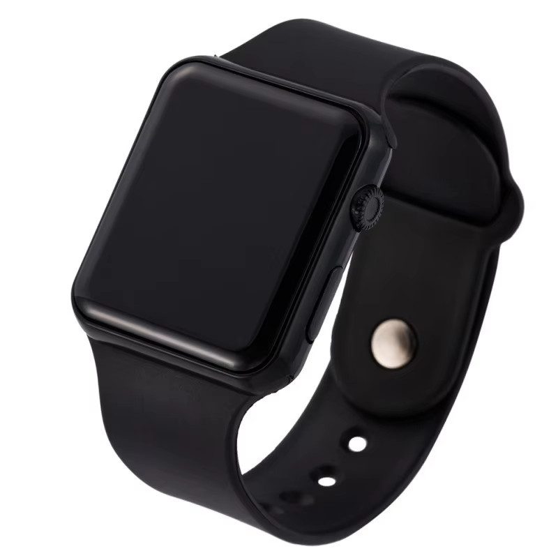 Simple Digital Watch for Men Women Fashion Sport LED Electronic Watch Black Sili
