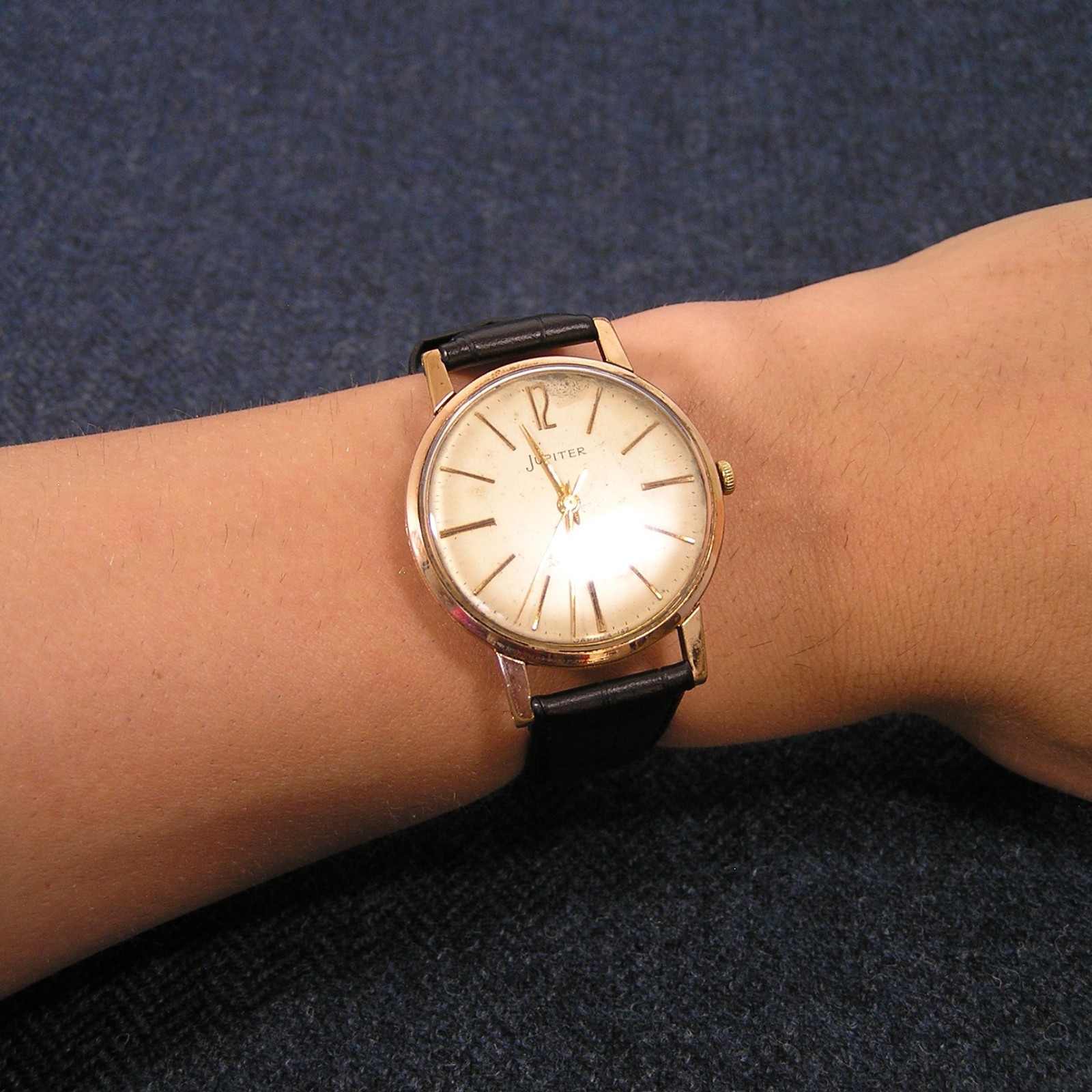 ORIENT JUPITER Nivaflex 1950s 19 Jewels Mechanical Watch 22435 Japan Imported