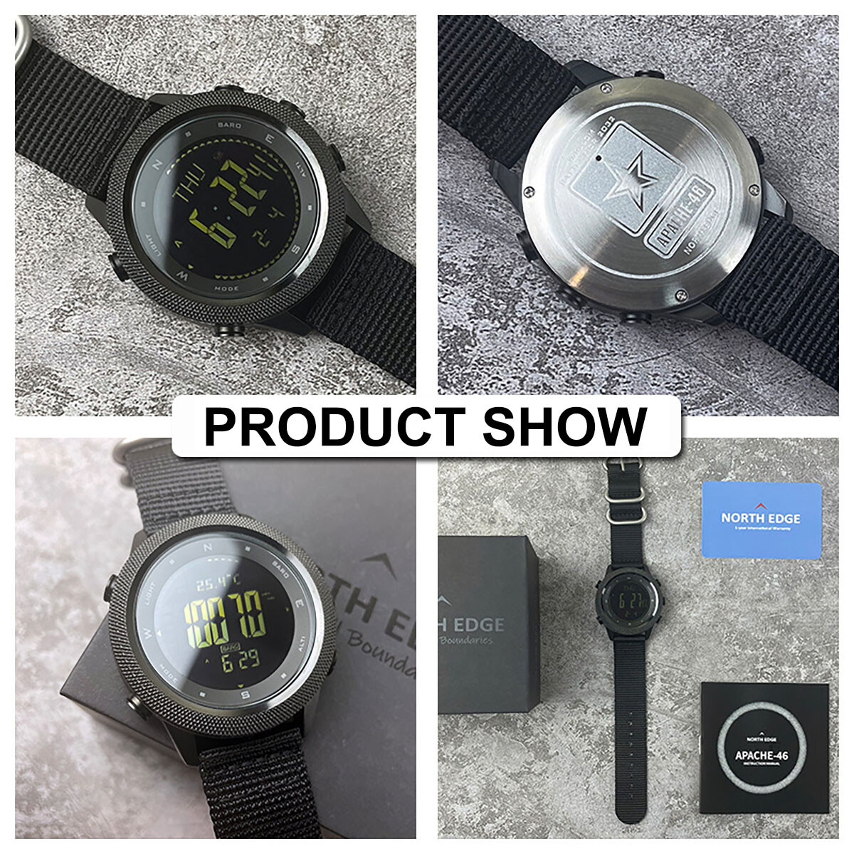 Men Outdoor Sport Tactical Smart Watch Altimeter Barometer Compass WristWatch