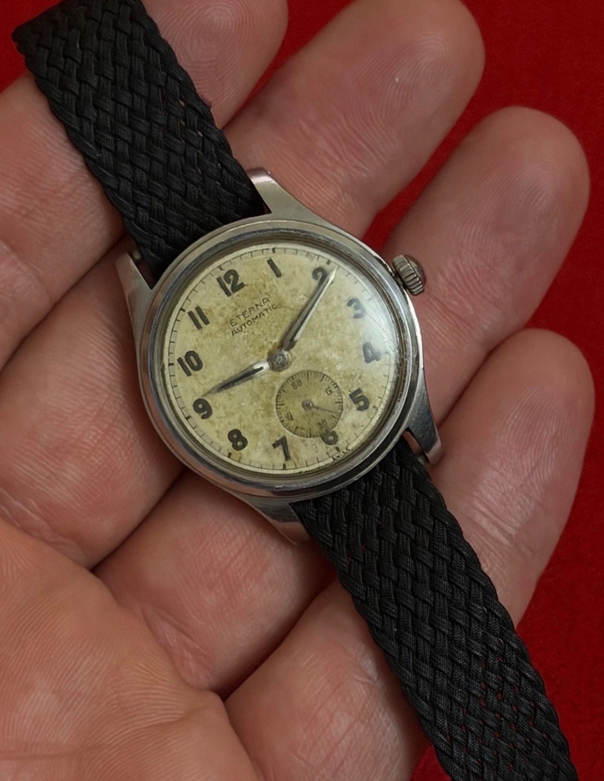 Vintage WW2 ETERNA Automatic Bumper Military Men’s Watch Cal 835 32 mm