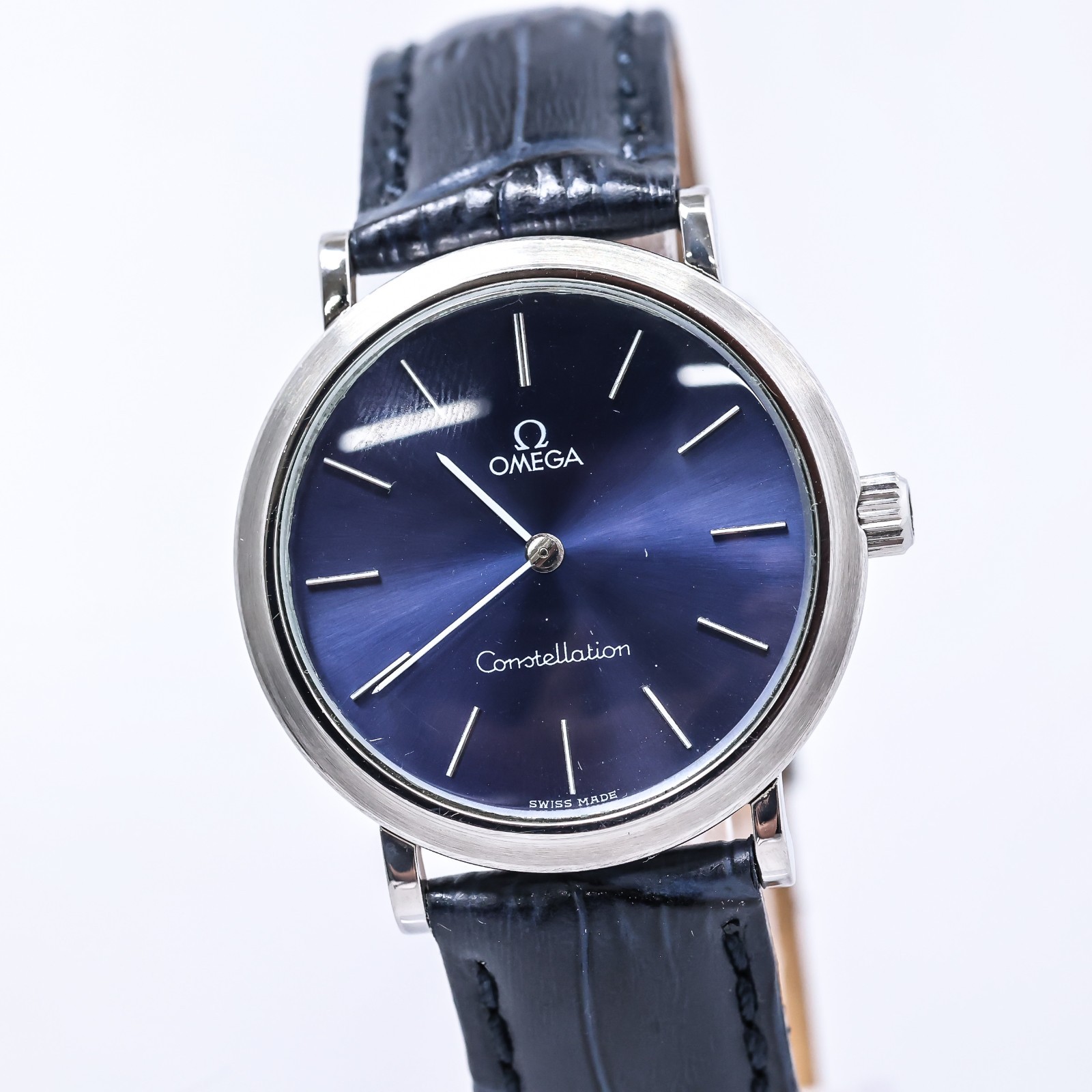 *RARE* Vintage 1975 OMEGA Constellation Cal.1330 Quartz Push Navy Dial 35mm Mens