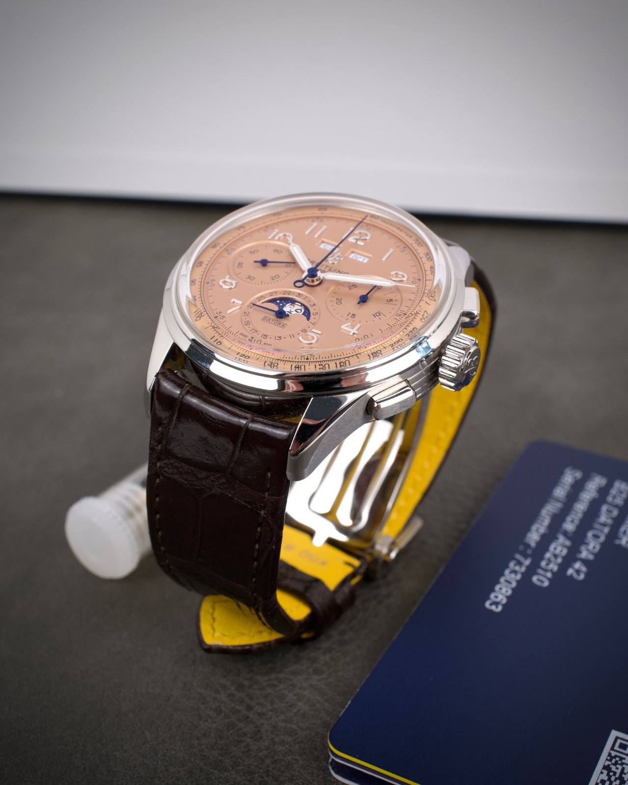Breitling Premier B25 Datora AB2510201K1P1 2025 Papers CLEAN Steel Salmon Moon
