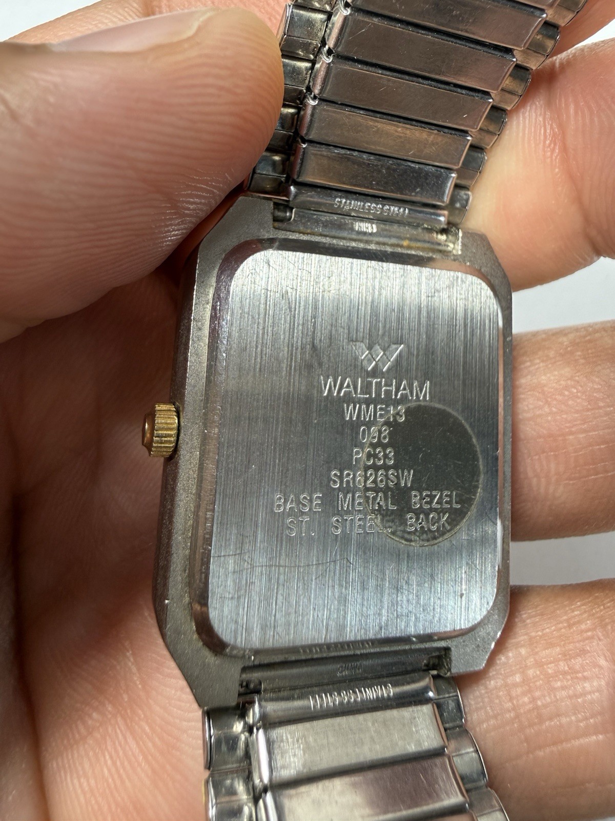 Waltham WME13 Men’s Quartz Day/Date Black Dial Two-Tone 33mm Watch (needs batte