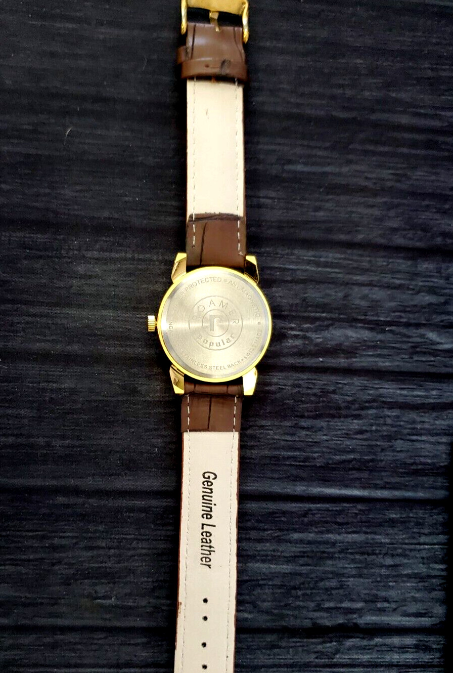 RARE Roamer Shock Proof Manual Wind Swiss Watch Restored Serviced GLD-GRN-BRW