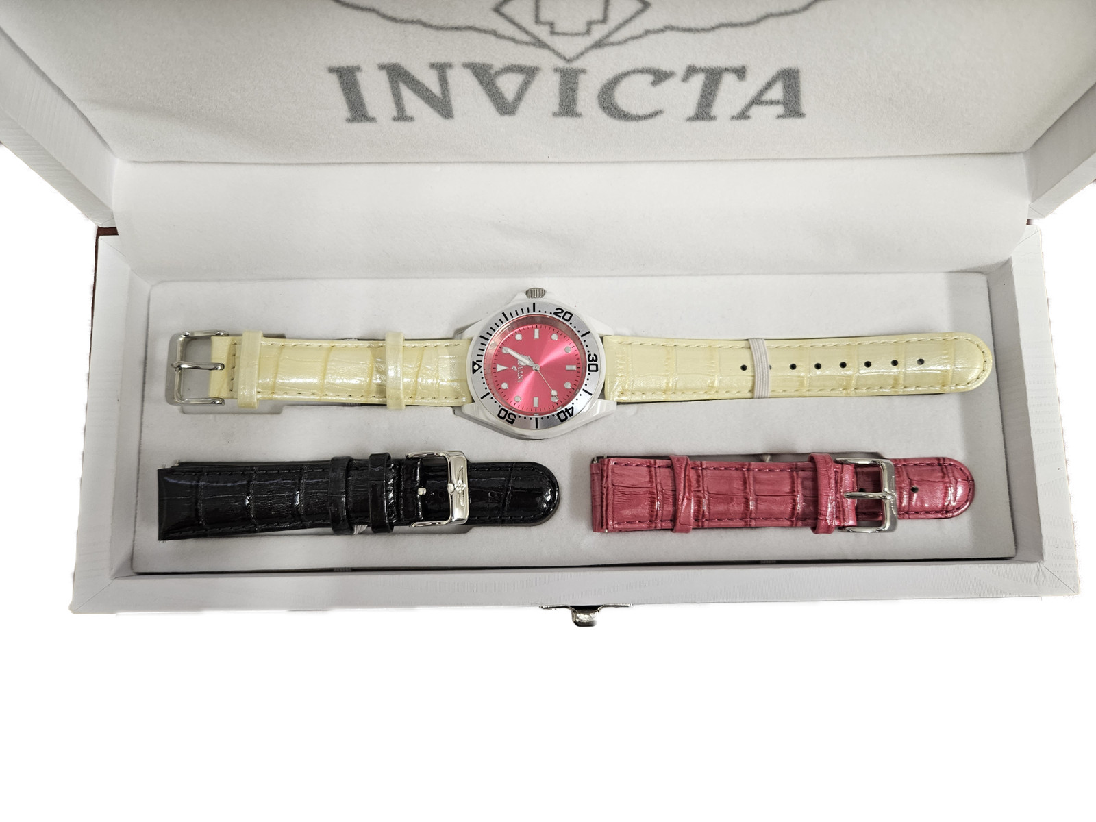 Invicta 11298 Pro Diver Ceramic Interchangeable Leather Strap Womens Watch