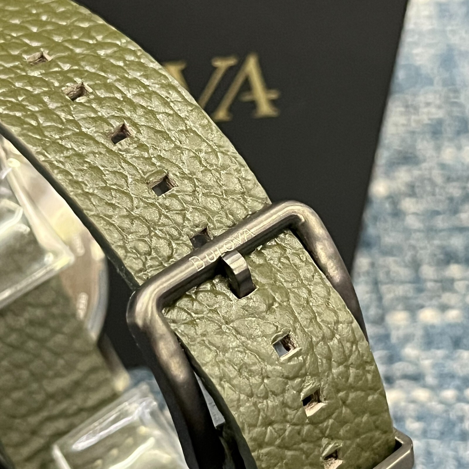Bulova Hack 98A255 Automatic 38MM Black Dial Leather Strap Men’s Watch *New